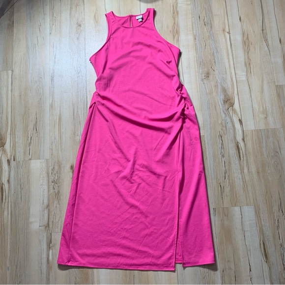 a new day Dresses & Skirts - A New Day Bright Pink Maternity Ruched Maxi Dress Size XL